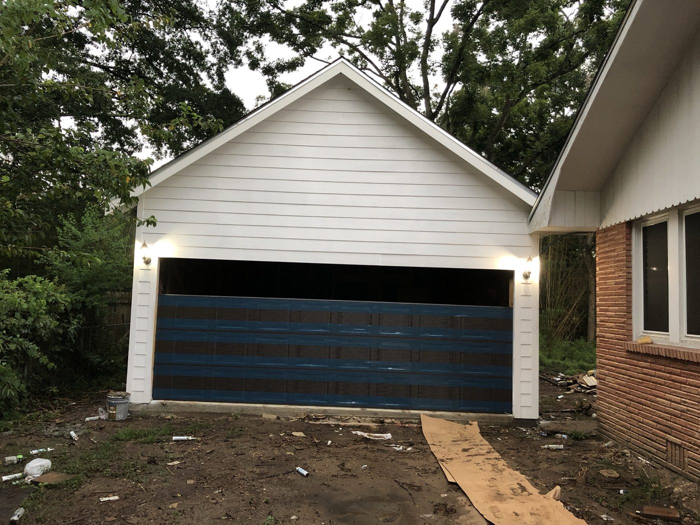 Remodeled residential exterior and garage